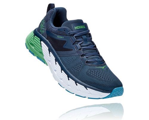 Hoka One One Herre Gaviota 2 Road Løpesko Moonlit Ocean/Svart Iris Norge-31SEA